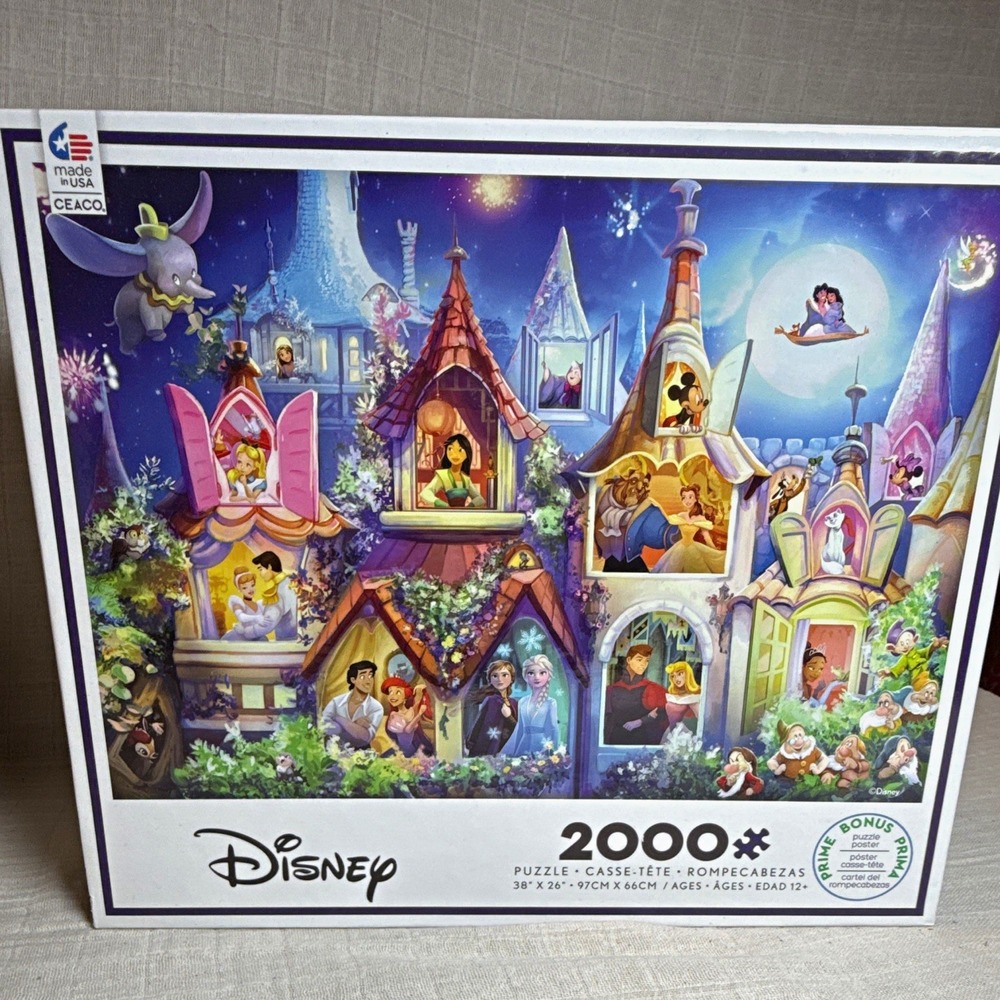 Ceaco Disney 2000 Piece Jigsaw Puzzle Prime Bonus Poster Ages 12+ MPN 43501